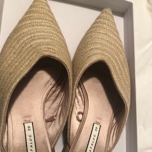 Zara raffia woven slides